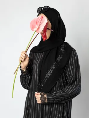 روسری کرپ حریر نگین دار