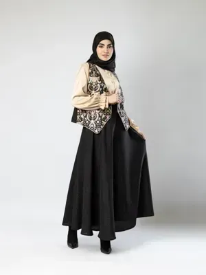 دامن کلوش شانتون لمه دار